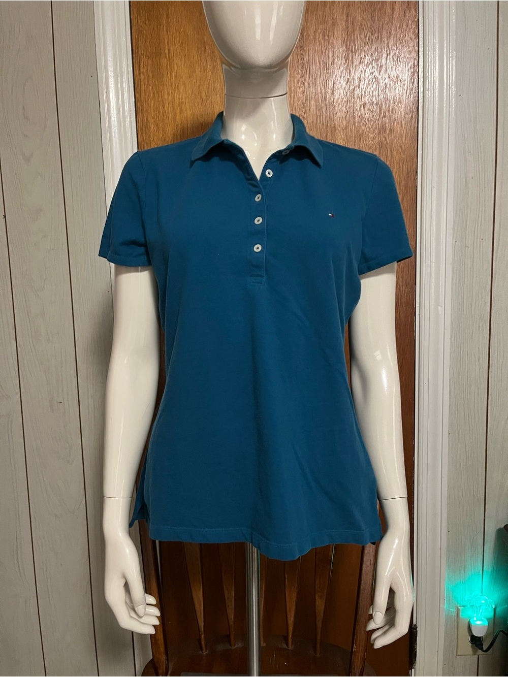 Tommy Hilfiger Women's Teal Button Polo